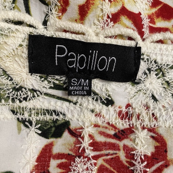 Papillon Cream Floral and Lace Duster Open Front Women’s size S/M - Picture 8 of 16